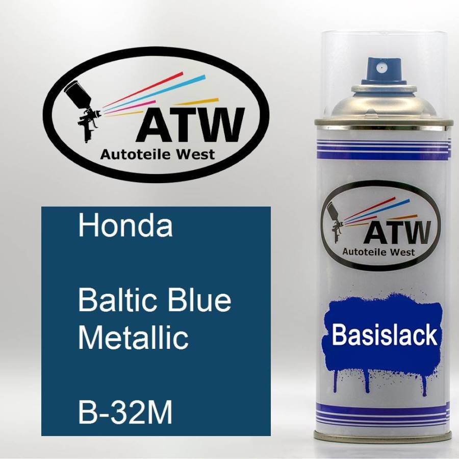Honda, Baltic Blue Metallic, B-32M: 400ml Sprühdose, von ATW Autoteile West.